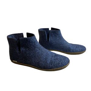 Glerups Wool Boots Leather Outsole Sz  EU 44  US 10.5Men US13 Women Denim Blue